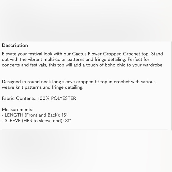 NWT Pol Round Neck Long Sleeve Crochet Cropped Fit Top Sweater New Pullover - Picture 6 of 6